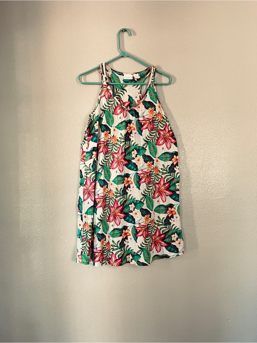 Tommy Bahama Floral Racerback Nightdress in Teal & Pink View 2